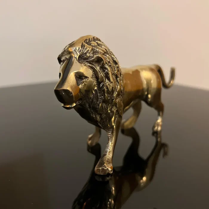 Handcrafted Brass Lion Figurine for Home Décor
